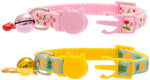 Cat Collar with Bell, 2 Pack Safety Adjustable Cat Collars Set, Pineapple & Cherry - happy pawpets