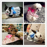 Cute Floral Princess Ribbon Skirt for Small Dogs and  Cats - happy pawpets