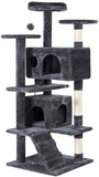 51 inches Multi-Level Cat Tree Cat Condo with Scratching Posts - happy pawpets