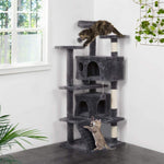 51 inches Multi-Level Cat Tree Cat Condo with Scratching Posts - happy pawpets