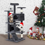 51 inches Multi-Level Cat Tree Cat Condo with Scratching Posts - happy pawpets