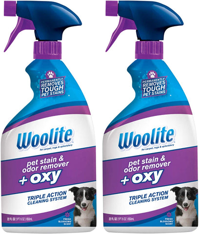 Woolite Pet Stain and Odor Remover Plus Oxy, 22oz (Pack of 2), - happy pawpets