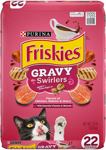 Purina Friskies Dry Cat Food, Gravy Swirlers - 22 lb. Bag - happy pawpets