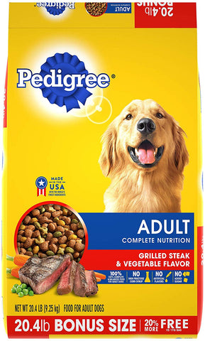 Pedigree Adult Dry Dog Food - Grilled Steak & Vegetable Flavor - happy pawpets