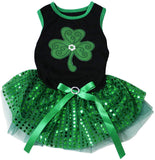 Green Clover Puppy Dog Dress - happy pawpets