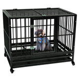 42" Heavy Duty Dogs Iron Cage - happy pawpets