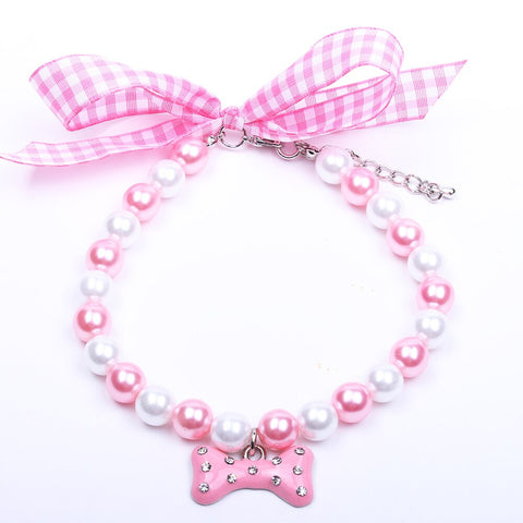 Pets Pearls Necklace Collar - happy pawpets