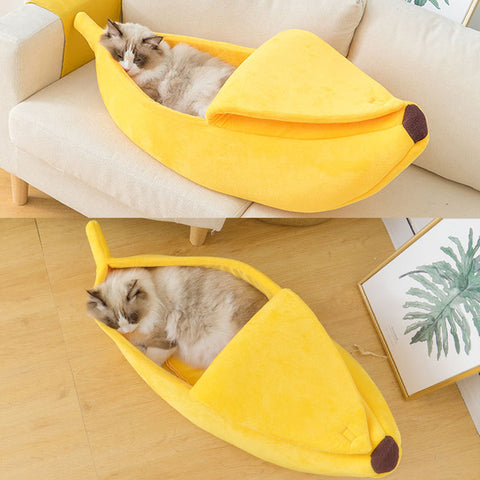 Funny Banana Cat Bed House - happy pawpets