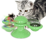 Cats Puzzle Whirling Turntable With Brush Cat Play Game - happy pawpets