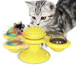 Cats Puzzle Whirling Turntable With Brush Cat Play Game - happy pawpets