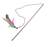 Stick Feather Wand With Small Bell Mouse Cage - happy pawpets