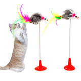 Stick Feather Wand With Small Bell Mouse Cage - happy pawpets