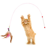 Stick Feather Wand With Small Bell Mouse Cage - happy pawpets