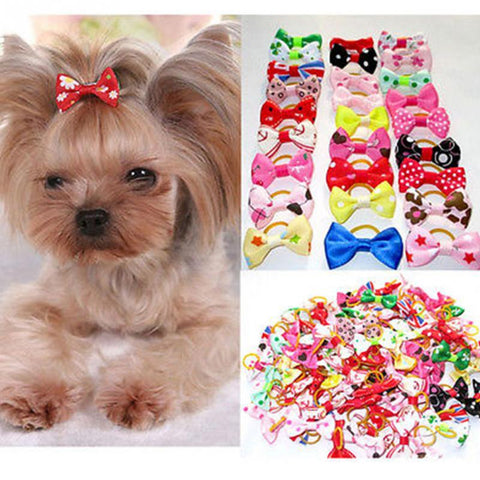 10PCS Bowknot Handmade Pet Grooming Accessories - happy pawpets